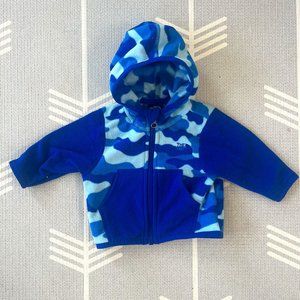 The North Face Blue Camo 3-6 Months Fleece Full Zip Hoodie